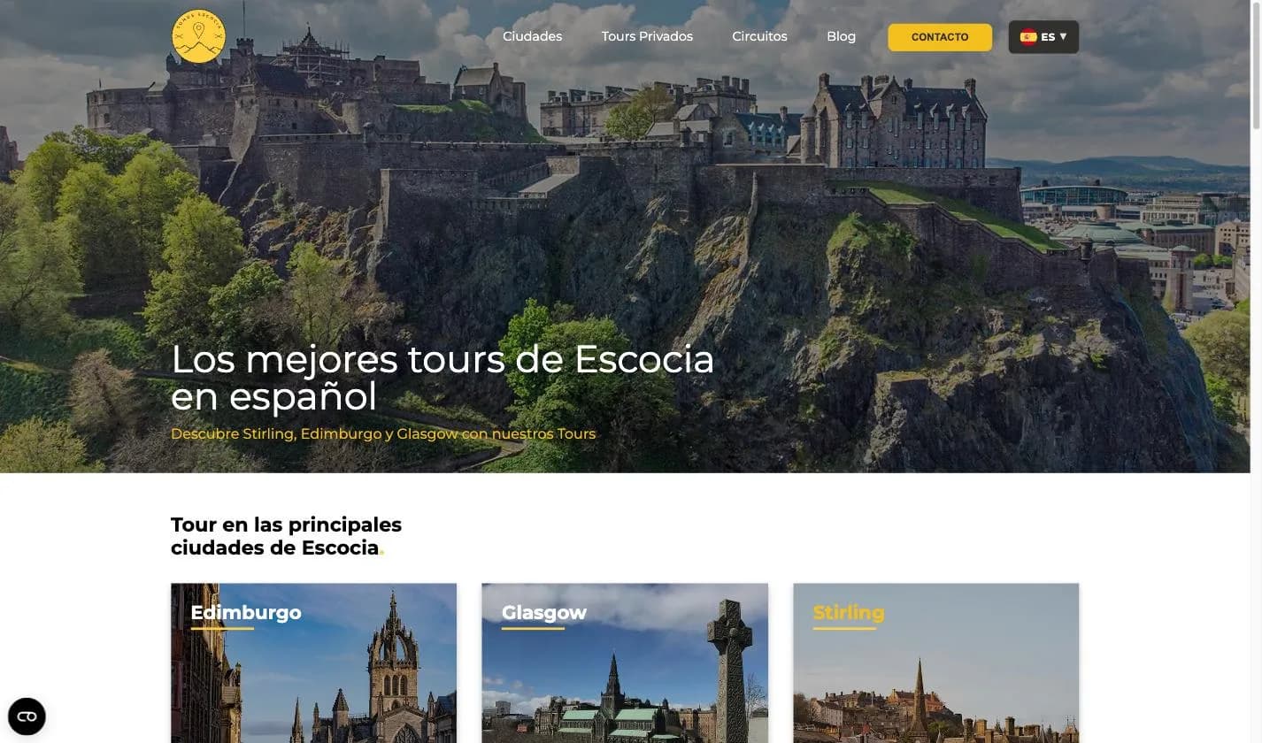 Somos Escocia tour platform homepage